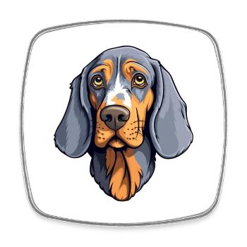 Bluetick Coonhound Hunderasse Cartoon Kawaii Illust - Viereckiger Kühlschrankmagnet - Weiß - Vorne