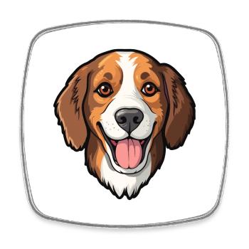 Cao Da Serra De Aires Hunderasse Cartoon Kawaii Ill - Viereckiger Kühlschrankmagnet - Weiß - Vorne