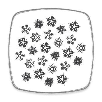 Schneeflocken Schnee Muster Schneekristalle Winter - Viereckiger Kühlschrankmagnet - Weiß - Vorne