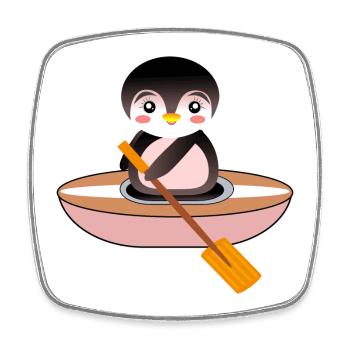 PENGUIN - HOBBY WATER SPORTS - CANOE KAYAK - Square fridge magnet - white - Front