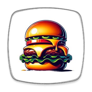Lecker Burger! - Viereckiger Kühlschrankmagnet - Weiß - Vorne