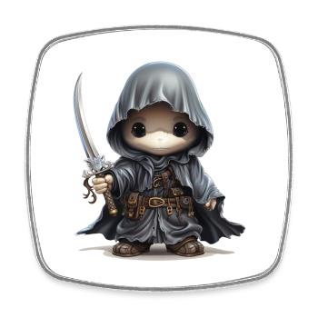 Cute Ghost with Dagger Fantasy Shirt - Square fridge magnet - white - Front