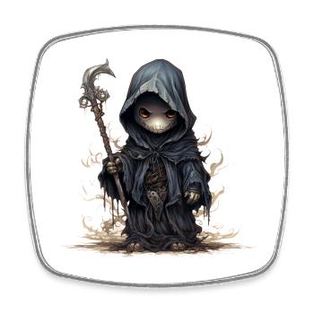 Cute Ghost Magician Fantasy RPG Shirt - Square fridge magnet - white - Front