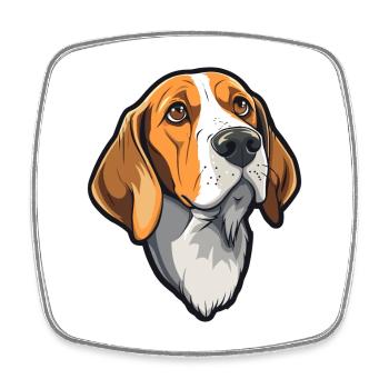 Englischer Foxhound Hund Rasse Cartoon Kawaii Illustra - Viereckiger Kühlschrankmagnet - Weiß - Vorne