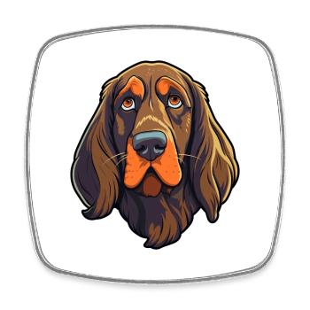 Frisian Pointing Dog Breed Cartoon Kawaii Illustra - Square fridge magnet - white - Front