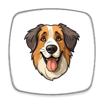Berger géorgien Race Dessin animé Kawaii Illustr - Magnet carré - blanc - Devant