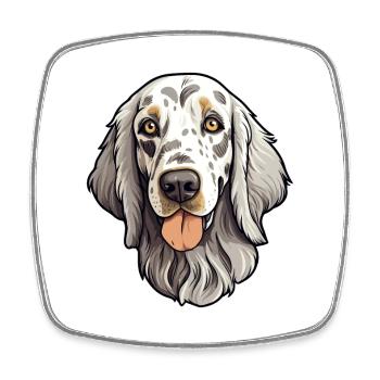 Setter anglais chien race dessin animé kawaii illustrati - Magnet carré - blanc - Devant