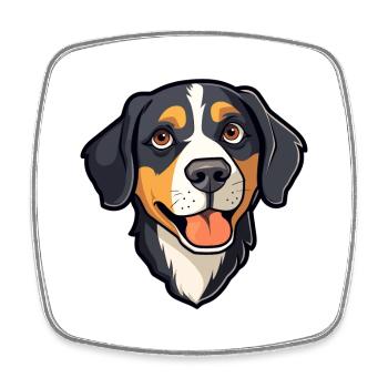Entlebucher Mountain Dog Breed Cartoon Kawaii Illu - Square fridge magnet - white - Front