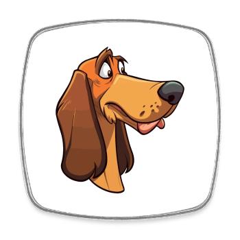 Finnish Hound Dog Breed Cartoon Kawaii Illustratio - Square fridge magnet - white - Front
