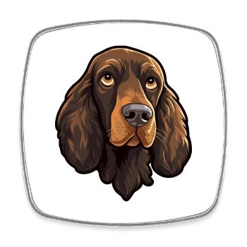 Field Spaniel Hunderasse Cartoon Kawaii Illustration - Viereckiger Kühlschrankmagnet - Weiß - Vorne