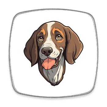 French Gascony Pointer Dog Breed Cartoon Kawaii Il - Square fridge magnet - white - Front
