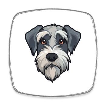 Mittelschnauzer Hunderasse Cartoon Kawaii Illustrat - Viereckiger Kühlschrankmagnet - Weiß - Vorne