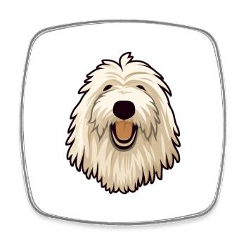 Komondor race de chien dessin animé kawaii illustration - Magnet carré - blanc - Devant