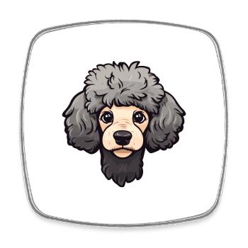 Caniche miniature chien race Cartoon Kawaii Illustra - Magnet carré - blanc - Devant
