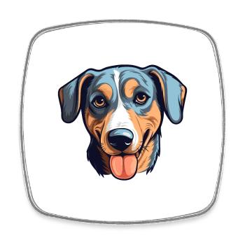 New Zealand Huntaway Dog Breed Cartoon Kawaii Illu - Square fridge magnet - white - Front