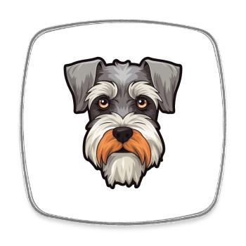 Miniatur Schnauzer Hunderasse Cartoon Kawaii Abbus - Viereckiger Kühlschrankmagnet - Weiß - Vorne
