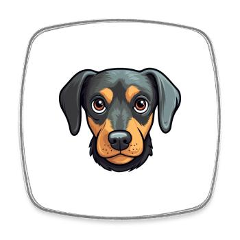 Nouvelle-Zélande Tête Chien Race Cartoon Kawaii Illus - Magnet carré - blanc - Devant