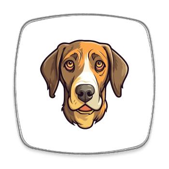 Montagne Cur chien race Cartoon Kawaii Illustration - Magnet carré - blanc - Devant
