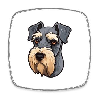 Mittelschnauze Hunderasse Cartoon Kawaii Illustrati - Viereckiger Kühlschrankmagnet - Weiß - Vorne
