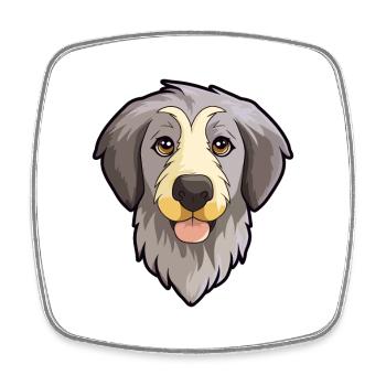 Moyenne Asiatique Ovtcharka Race De Chien Dessin Animé Kawaii Il - Magnet carré - blanc - Devant