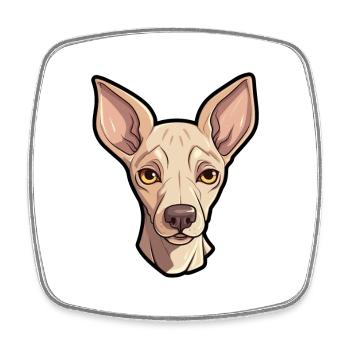 Mexican Hairless Dog Breed Cartoon Kawaii Illustra - Square fridge magnet - white - Front
