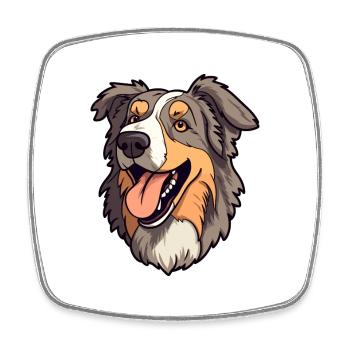 Majorca Shepherd Dog Breed Cartoon Kawaii Illustra - Square fridge magnet - white - Front