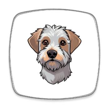 Lucas Terrier Hunderasse Cartoon Kawaii Illustratio - Viereckiger Kühlschrankmagnet - Weiß - Vorne
