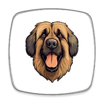 Leonberger Dog Breed Cartoon Kawaii Illustration - Square fridge magnet - white - Front