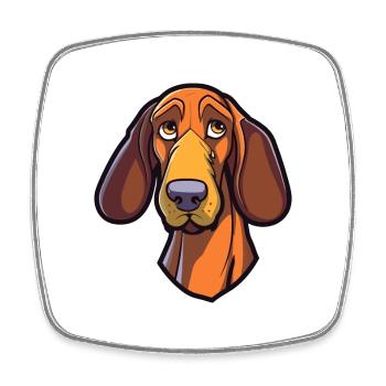 Lettische Jagdhunderasse Cartoon Kawaii Illustration - Viereckiger Kühlschrankmagnet - Weiß - Vorne