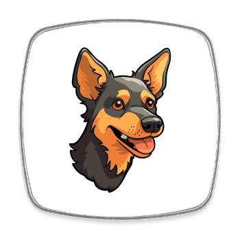 Lancashire Heeler Dog Breed Cartoon Kawaii Illustr - Square fridge magnet - white - Front