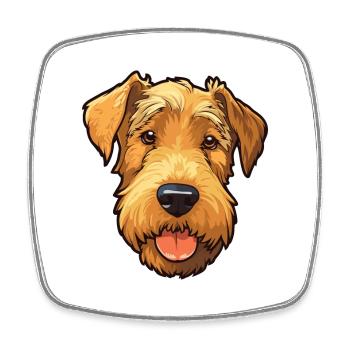 Lakeland Terrier Dog Breed Cartoon Kawaii Illustra - Square fridge magnet - white - Front