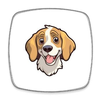 Kyi Leo Hunderasse Cartoon Kawaii Illustration - Viereckiger Kühlschrankmagnet - Weiß - Vorne