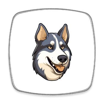 Labrador Husky Hunderasse Cartoon Kawaii Illustrati - Viereckiger Kühlschrankmagnet - Weiß - Vorne