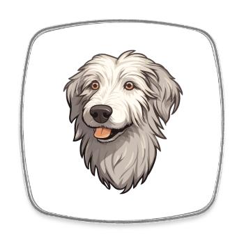 Kuchi Afghanischer Schäferhund Hunderasse Cartoon Kawaii Illu - Viereckiger Kühlschrankmagnet - Weiß - Vorne