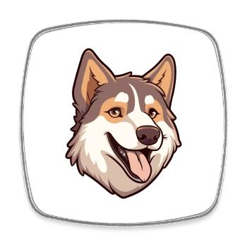 Kunming Wolfhund Hunderasse Cartoon Kawaii Illustrat - Viereckiger Kühlschrankmagnet - Weiß - Vorne