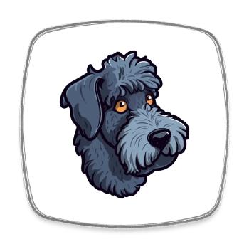 Kerry Blue Terrier Hunderasse Karikatur Kawaii Illust - Viereckiger Kühlschrankmagnet - Weiß - Vorne