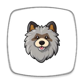 Keeshond Dog Breed Cartoon Kawaii Illustration - Square fridge magnet - white - Front