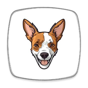 Terrier japonais chien race dessin animé kawaii illustra - Magnet carré - blanc - Devant