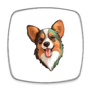 Italian Volpino Dog Breed Cartoon Kawaii Illustrat - Square fridge magnet - white - Front