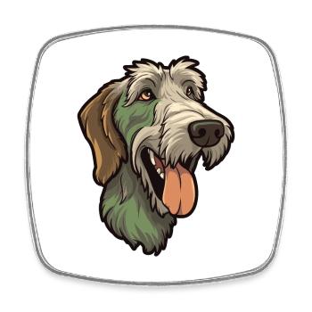 Irish Wolfhound chien race Cartoon Kawaii Illustrat - Magnet carré - blanc - Devant