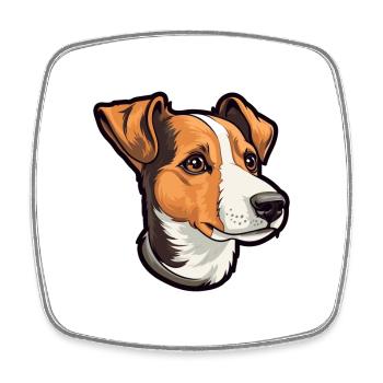 Jack Russell Terrier Hunderasse Cartoon Kawaii Illu - Viereckiger Kühlschrankmagnet - Weiß - Vorne