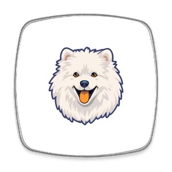 Spitz japonais chien race dessin animé kawaii illustrati - Magnet carré - blanc - Devant
