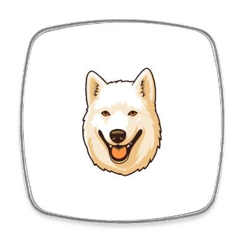 Jindo Dog Breed Cartoon Kawaii Illustration - Square fridge magnet - white - Front