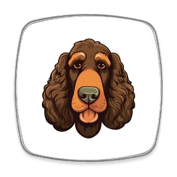 Irischer Wasserspaniel Hunderasse Cartoon Kawaii Abbus - Viereckiger Kühlschrankmagnet - Weiß - Vorne