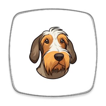 Chien de chasse à poil dur d’Istrie race de chien Cartoon Kawaii - Magnet carré - blanc - Devant