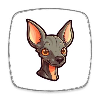 Inca Hairless Dog Breed Cartoon Kawaii Illustratio - Square fridge magnet - white - Front