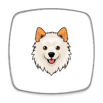 Indien Spitz chien race Cartoon Kawaii Illustration - Magnet carré - blanc - Devant