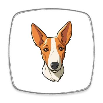 Ibizan Hound Hund Rasse Cartoon Kawaii Illustration - Viereckiger Kühlschrankmagnet - Weiß - Vorne