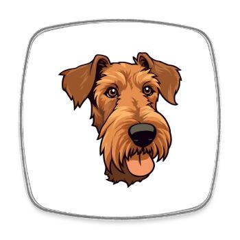 Irish Terrier Hunderasse Cartoon Kawaii Illustration - Viereckiger Kühlschrankmagnet - Weiß - Vorne