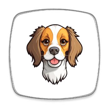 Havenese chien race dessin animé Kawaii Illustration - Magnet carré - blanc - Devant